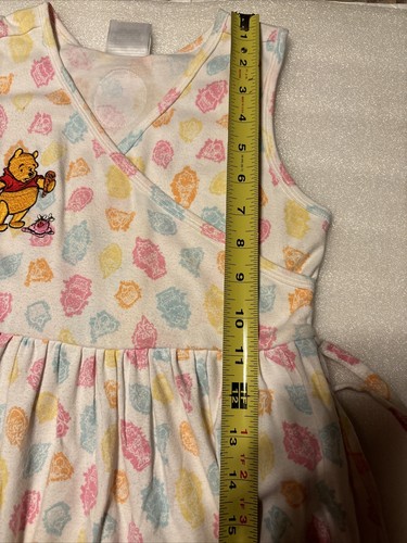 VTG Disney Store Winnie The Pooh Dress Sleeveless Sundress Girls 7/8, Side Bow - Picture 7 of 9
