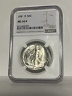 1941-D Walking Liberty Silver Half Dollar NGC MS66+
