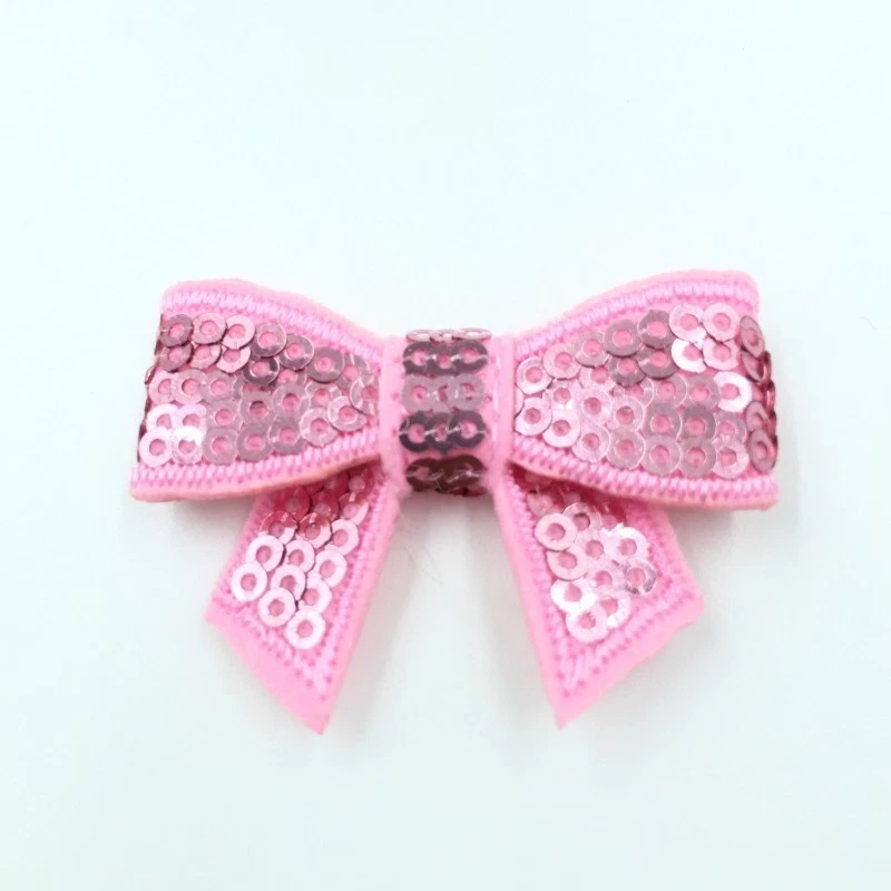 50pcs/lot 8colors 5cm DIY Shiny Sequin Bows Knot Without Clips Hair Bows - Image 2 of 4