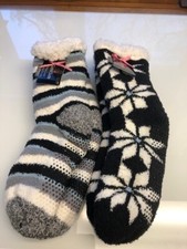Cuddl Duds Womens Sherpa-Lined Lounge Socks Size 4-10 Multicolor NEW