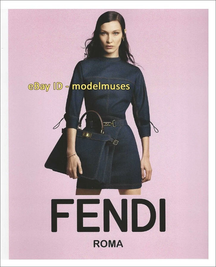 FENDI 3 pagine rivista STAMPA ANNUNCIO autunno 2022 BELLA HADID Julia Nobis