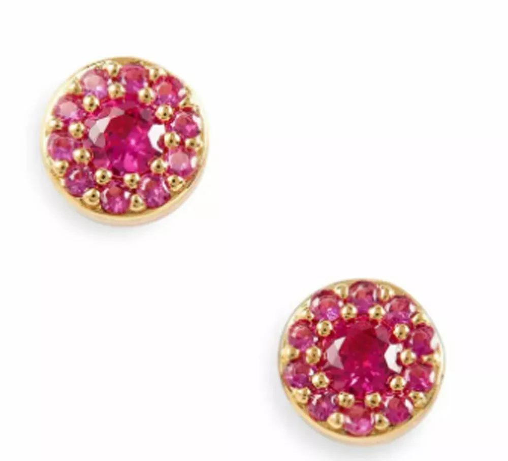 kate spade new york Something Sparkly Pave stud earrings Ruby Color | eBay