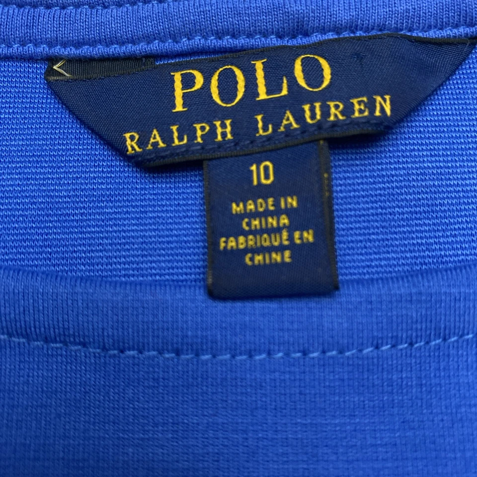 Polo Ralph Lauren Girls Royal Blue Dress Short Sleeve Pleats Size 10 - Image 2 of 4