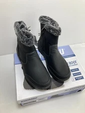 Khombu Addison Women's Black Memory Foam Water Repellent All-Weather Boot - NEW