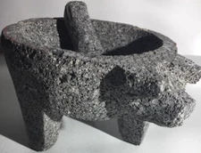 Molcajete/Tejolote Authentic Mexican Mortar &Pestle Guacamole Salsa Maker 8" Pig