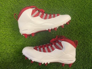 red and white jordan football cleats