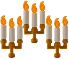 3 NEW LEGO CANDELABRAS Candlesticks candle castle flame candelabra lot gold