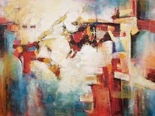 Abstract - #AB2K-19,  36x48,100% Hand Painted Oil Painting on Canvas