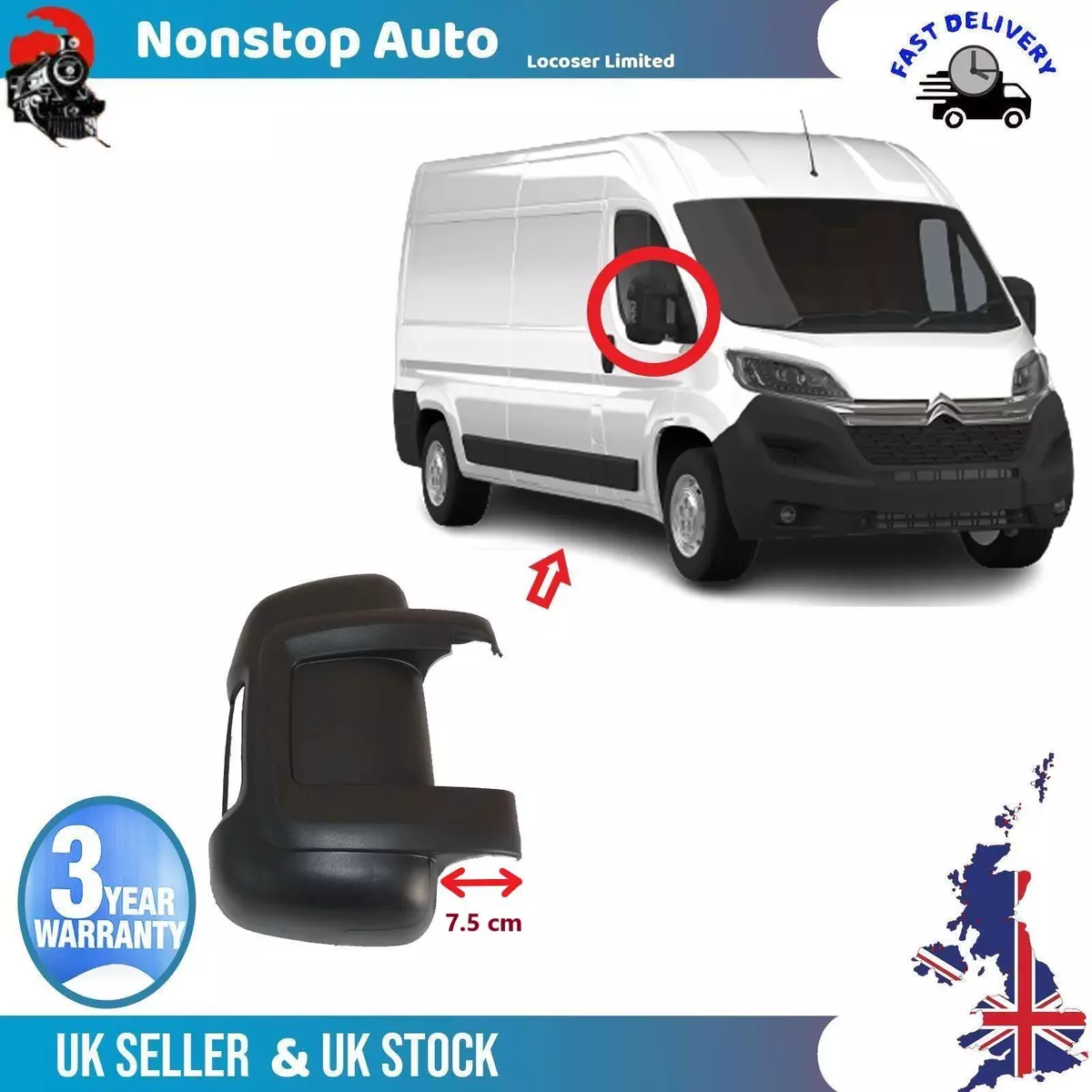 Wing Mirror Cover Cap Right Side for FIAT Ducato 8153Y5 8153ZZ