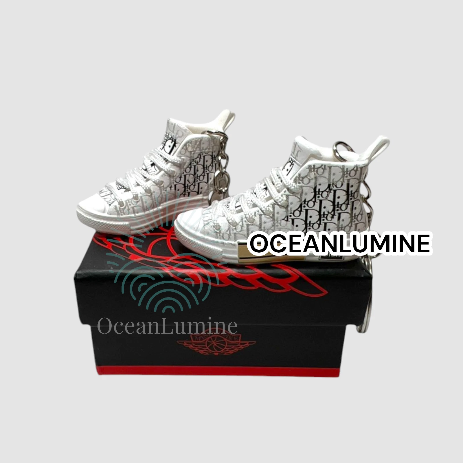 Rare Mini Porte clés Baskets Design Luxe Boîte à Chaussures 3D Cadeau/Charm Haute Qualité