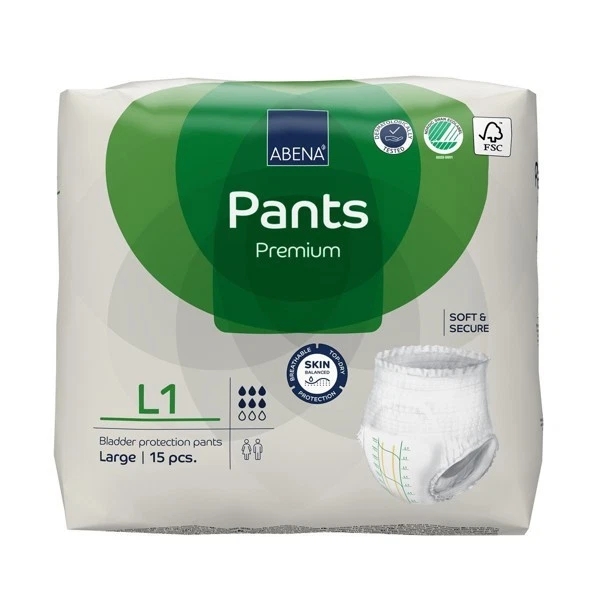 ABENA PANTS L1 PREMIUM Adult 15 Diapers Bladder Protection Incontinence 1400 ml
Opens in a new windo