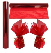 NEW Red Cellophane Wrap Roll  100  Ft. Long X 16  in. Wide  2.3 Mil Thick