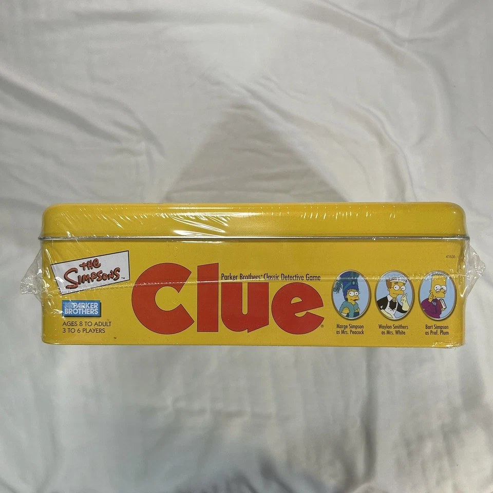 New The Simpsons Clue Board Game 2002 Tin Box Factory Sealed *Small Tear in Seal - Image 3 of 4