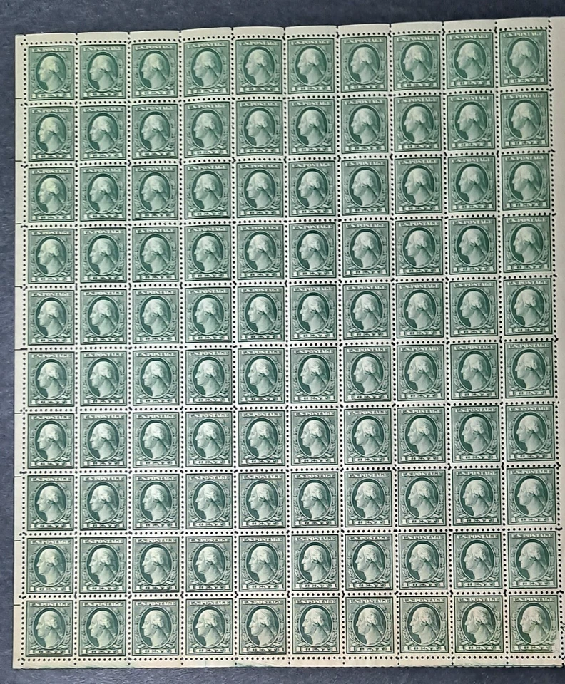 US Stamp Full Sheet #543 - Washington 1 Cent, 1921 MNH with OG - Image 3 of 4