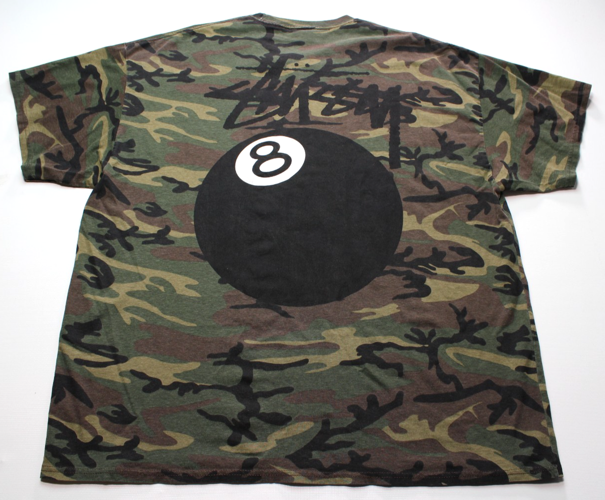 2021 STUSSY ~8 BALL~ CAMO TEE XL fuct/logo/stock/world/tour