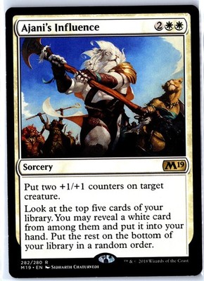 MAGIC TG: Core Set 2019 #282 Ajani's Influence- Rare.M2A