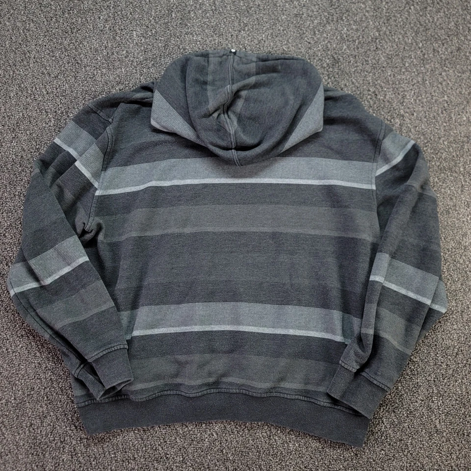 Zoo York Sudadera con Capucha Hombres XXL Gris Rayas Bordado Logo Ropa de Calle Patín BOXY FIT Foto 3 de 4