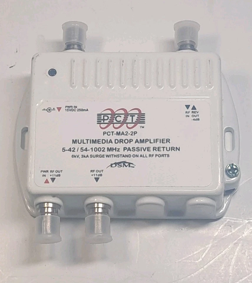 PCT 4 Port Multimedia Drop Amplifier RF/CATV Amplifier PCT-MA2-4P - Image 3 of 4