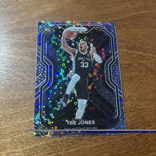 2020-21 Panini Prizm Tre Jones Fast Break Silver Disco Rookie RC #291 Spurs