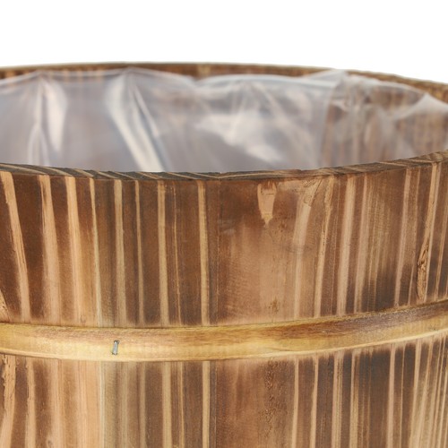 Vaso in legno da esterno Fioriere rotonde Contenitori per piante 2 pz. - Foto 6 di 8