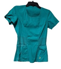 Jaanuu scrubs women XS round Neck short sleeve Green Cotton/polyester