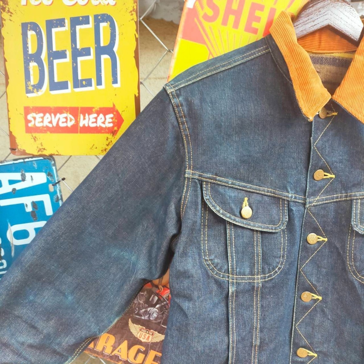 Men's SUGAR CANE SUGAR CANE Storm Rider Denim Jacket M Size Men's SUGAR CANE SUGAR CANE Storm Rider Denim Jacket M Size
