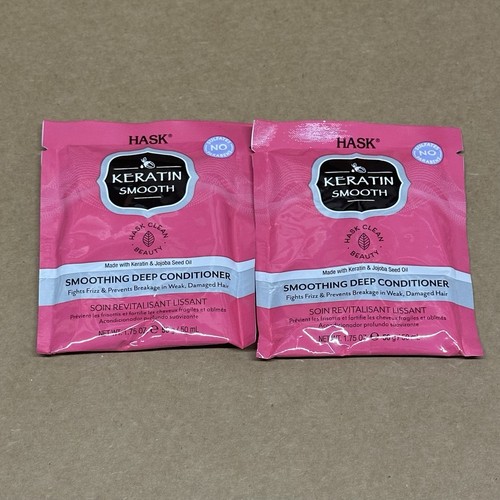 Hask KERATIN PROTEIN Smoothing Deep Conditioner- Lot of 2 Pks: 1.75 oz each. NEW