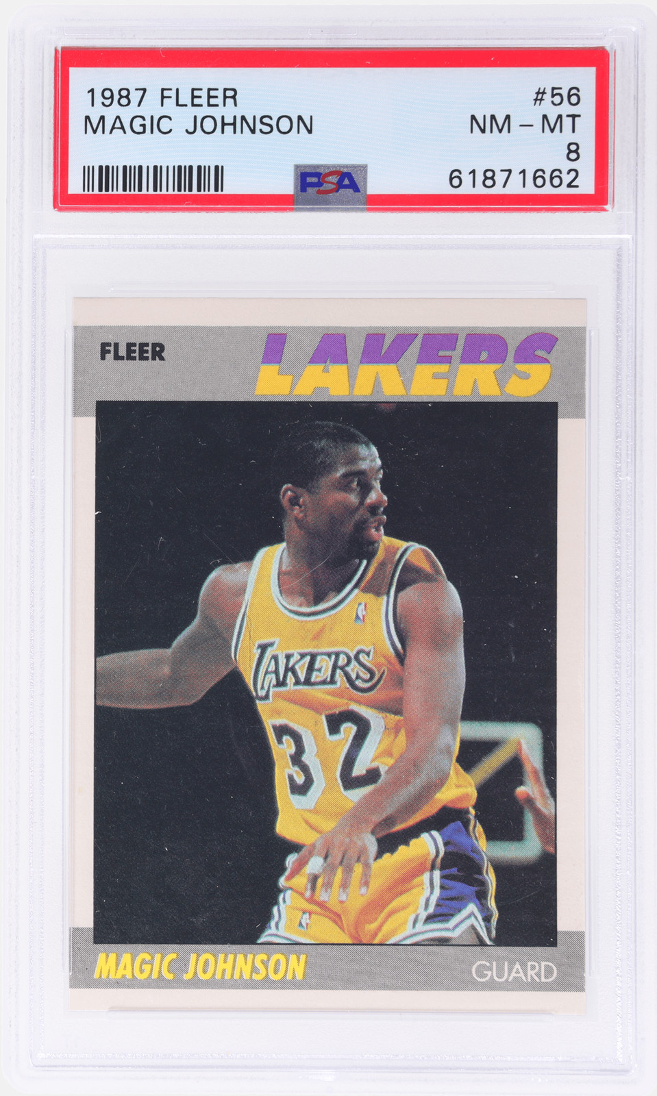 1987 Fleer Magic Johnson #56 PSA 8
