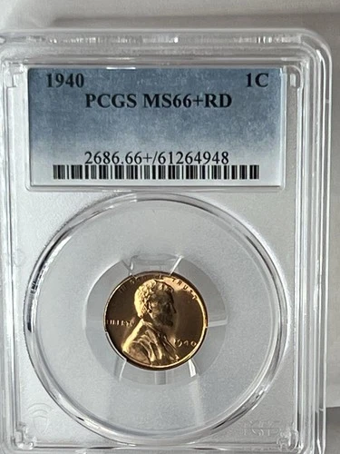 1940 Lincoln Wheat Cent, PCGS MS 66+ RED!!!, Stunning Wheat Penny