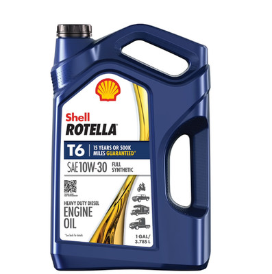 2 pack Shell Rotella T6 Full Synthetic 10W-30 Diesel Engine Oil, 1 Gallon