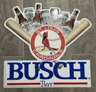 Rare St. louis Cardinals Busch Beer Tin sign 1991 Vtg 22x22”