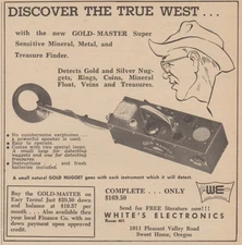 1966 White's Electronics - Gold-Master Metal Detector - Guy - Print Ad Photo Art