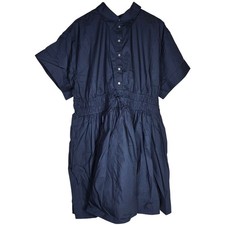 J. Crew Elena mini shirt-dress in cotton poplin Navy CI853 22 NWT