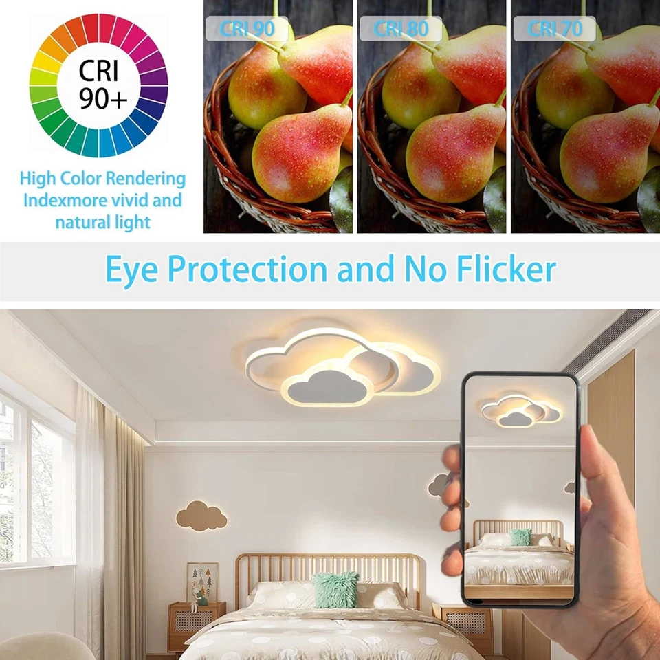 LED Deckenleuchte Kreative Wolken Deckenlampe Warmweiß Kinderzimmer Babyzimmer - Bild 4 von 4