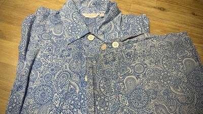 Derek Rose Men's Large 42 Classic Pajama Set Blended Cotton Blue Paisley