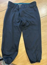 Rip It Womens Athletic Fit Low-Rise Double-knit Black Softball Pants  Med