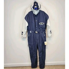 Vtg Bogner Ski Suit Snowsuit Mens EU 42 XL/XXL One Piece Blue Snow Bib Keystone