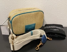 Kurt Geiger Southbank Natural Woven Fabric Crossbody Metallic 9" x 5.5" x 2.75"