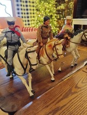 1973 Lone Ranger  Tonto  1978 Sundown Kid With Horses 10" figS w/ Accessories