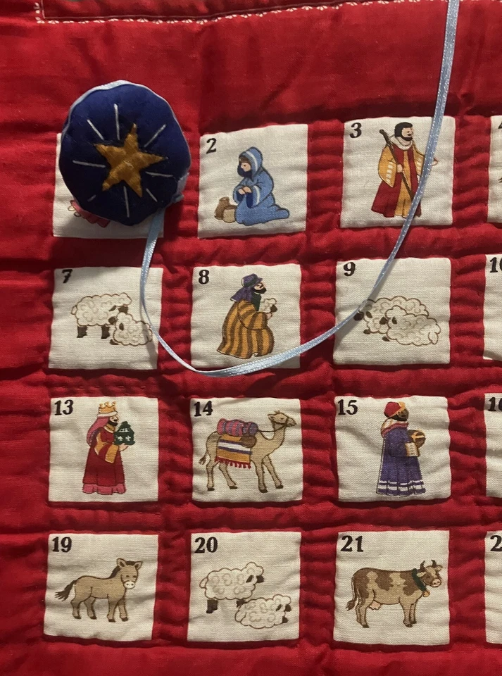 Vtg The First Christmas Follow The Star Nativity ADVENT Calendar quilted 1990 - Image 3 of 4