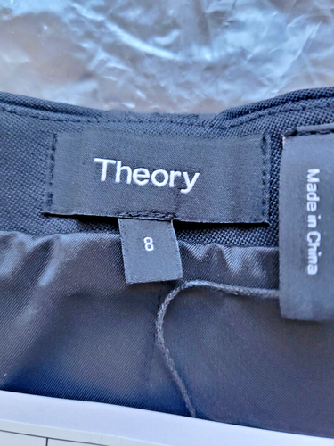 Theory black bustier strapless zip front wool size 8 NWT $255 - Picture 8 of 13