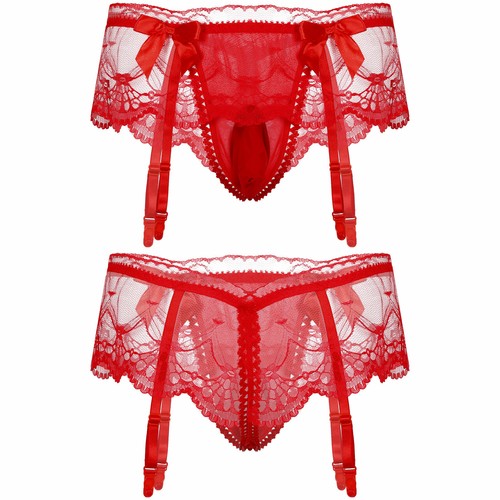 Herren Sissy String Slip Spitze Transparent Höschen für Crossdresser Transgender - Bild 13 von 133