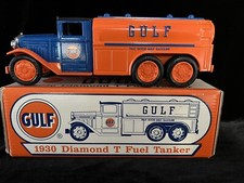 Vintage ERTL 1930 DIAMOND "T" GULF DIECAST FUEL TANKER MFGD 1994 Coin Bank