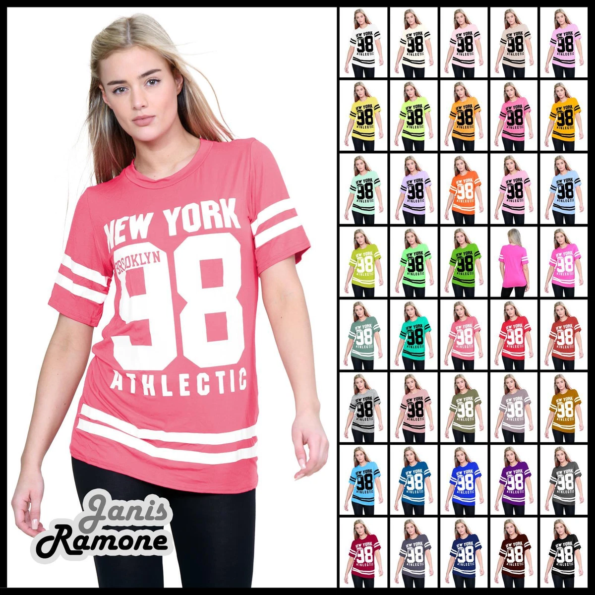 Womens Oversized T Shirt Newyork 98 Brooklyn Baseball T Shirt
