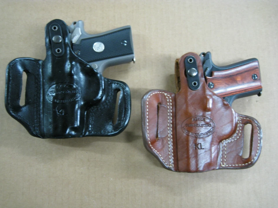 Azula Leather Thumb Break OWB 2 Slot Pancake Belt Holster For.. Choose Gun - 1 - Image 4 of 4
