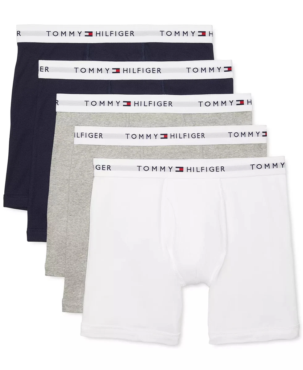 5 Tommy Hilfiger Boxer Briefs Cotton Pack Men's Underwear Classic Fit NWT  $64