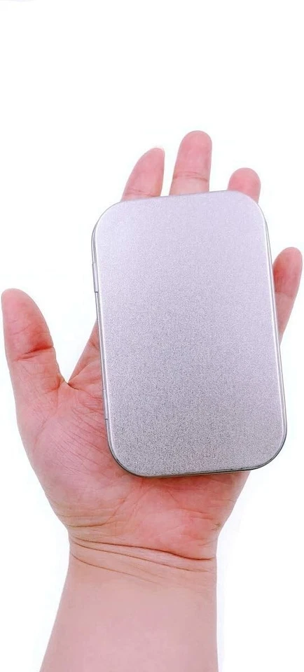 Set da 8 contenitori  rettangolari in argento metallo Vuoto Mini scatola - Immagine 3 di 4