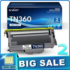 2x TN360 Toner TN-360 Cartridge Replacement for Brother TN 360 HL-2140 2170W