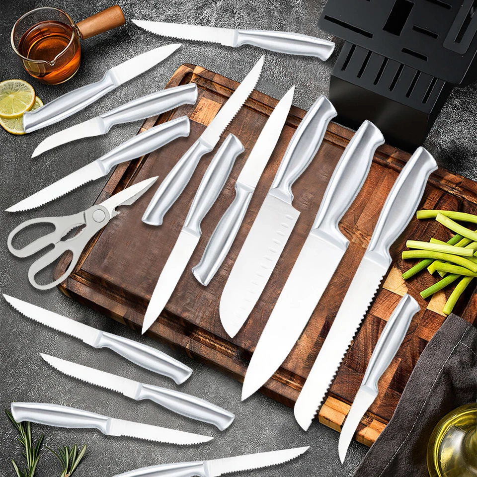 Messerblock Set 14-teilig Scharf Messerset mit Block Deutsche Klingen - Bild 3 von 4