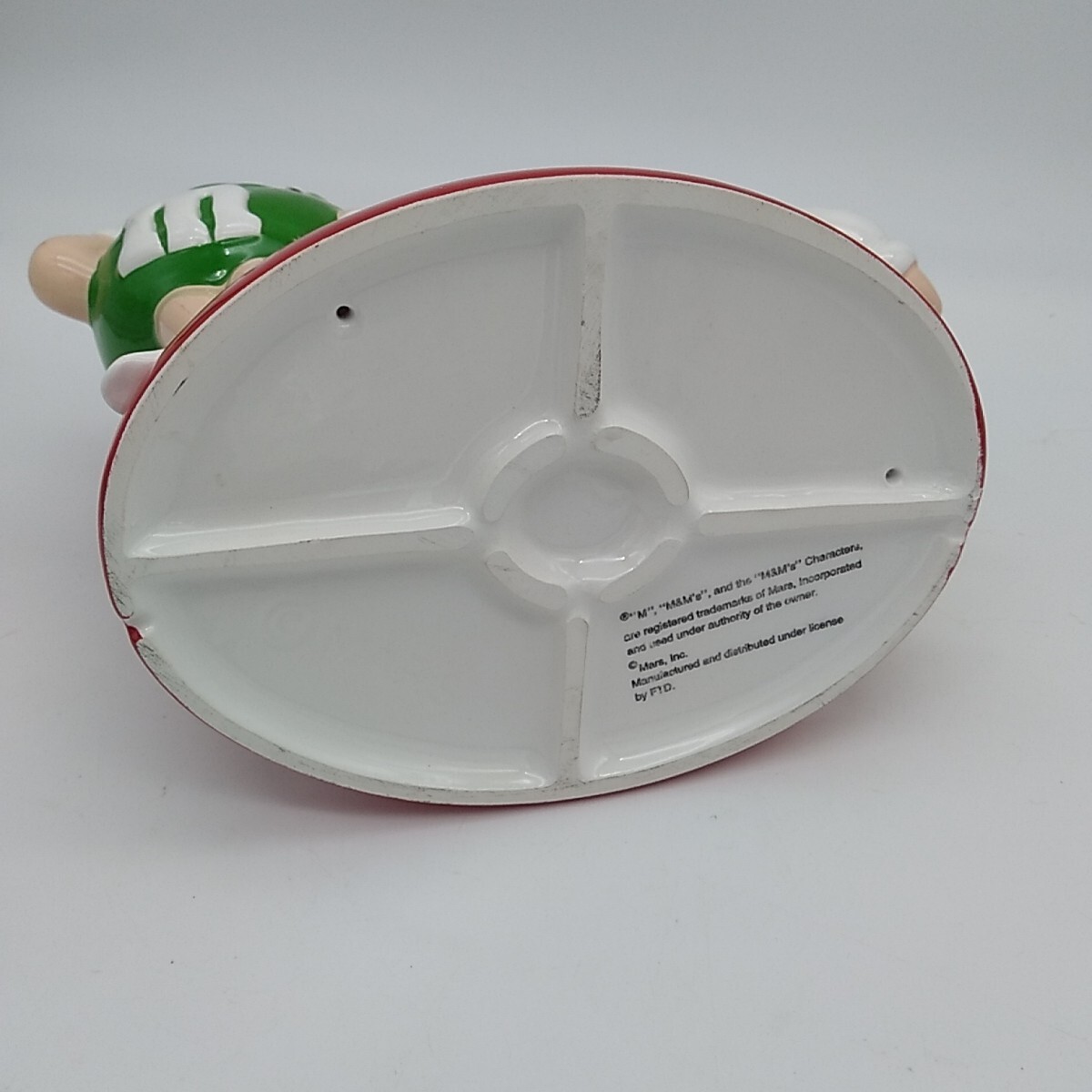 Retro M&Ms Red Ceramic Heart, Green & Yellow M&M's Candy Dish